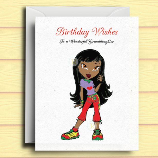 Black Girl Birthday Card B